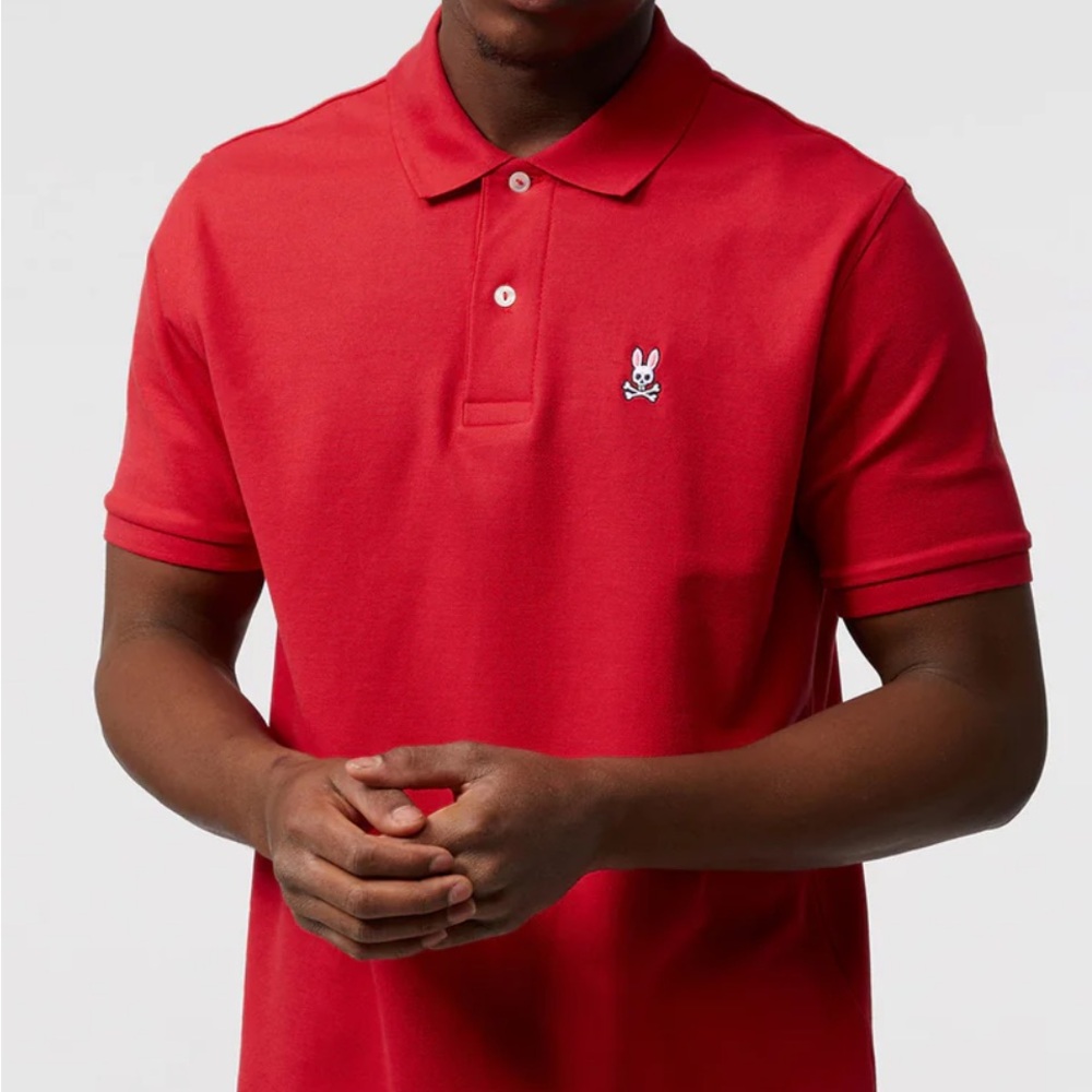 Psycho Bunny Red Polo Shirt Classic Style